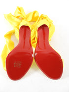 Christian Louboutin Sandale du Desert 100 Yellow Silk Wrap Heels - 37.5