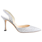 Manolo Blahnik Silver Brocade Slingback Heels - 41 / 40