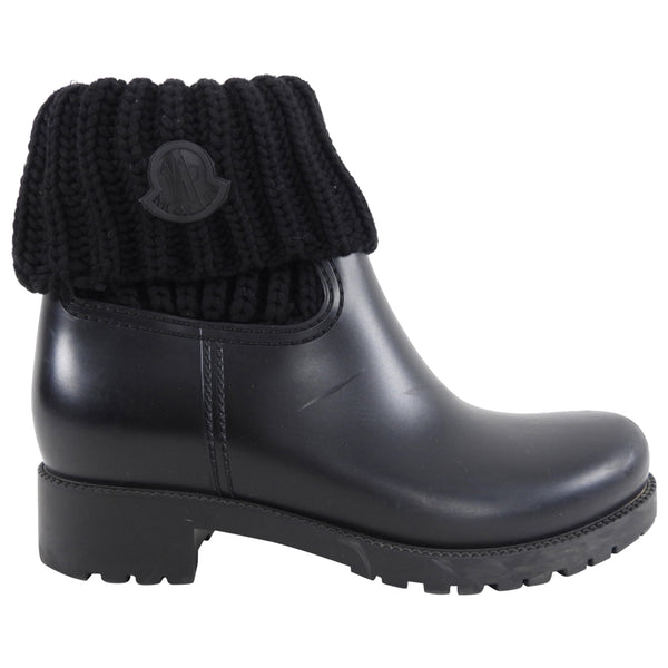 Moncler Black Rubber Ginette Knit Boots - 38 – I MISS YOU VINTAGE