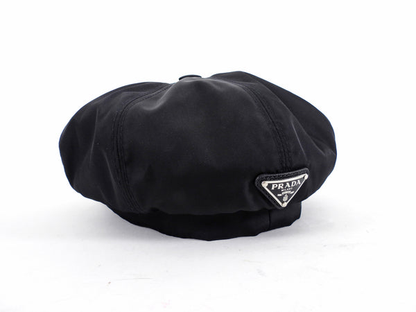 Prada Black Re-Nylon Newsboy Cap - M – I MISS YOU VINTAGE