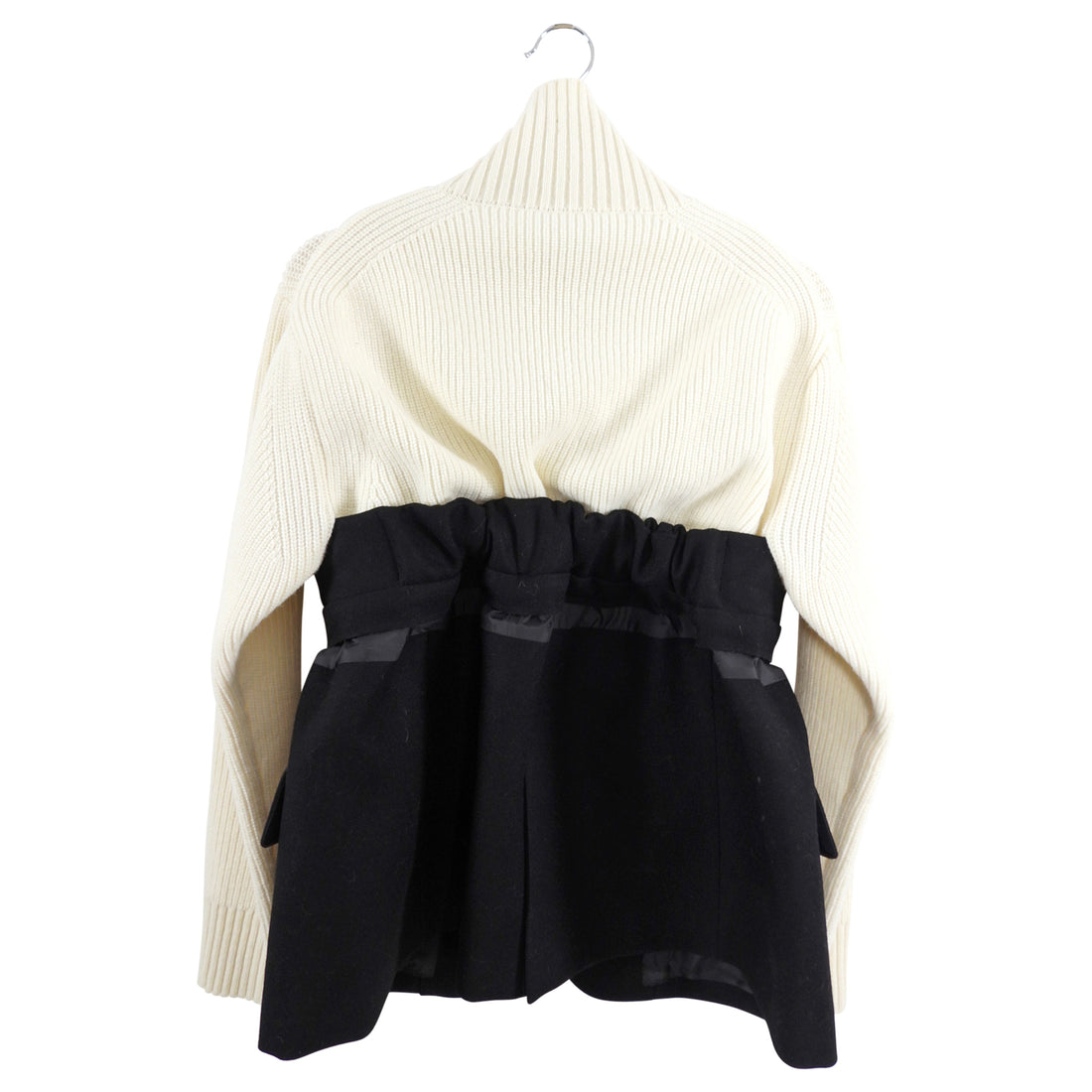 Sacai Ivory Wool Knit Combo Sweater Jacket - S (4//6)