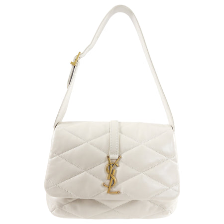 Saint Laurent Ivory Le 57 Hobo Bag in Quilted Lambskin