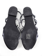 Saint Laurent Silver Monogram Flat Sandals - 38.5 (USA 8)