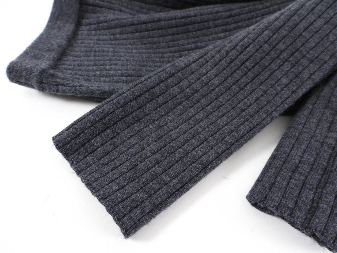 Toteme Charcoal Grey Rib Knit Wool Leggings - S / M (6)