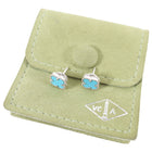 Van Cleef & Arpels Sweet Alhambra White Gold Turquoise Stud Earrings