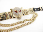 Versace x H&M Goldtone Jewelled Panther Chain Choker Necklace