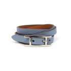 Hermes Behapi Triple Tour Bleu Brume Leather Bracelet