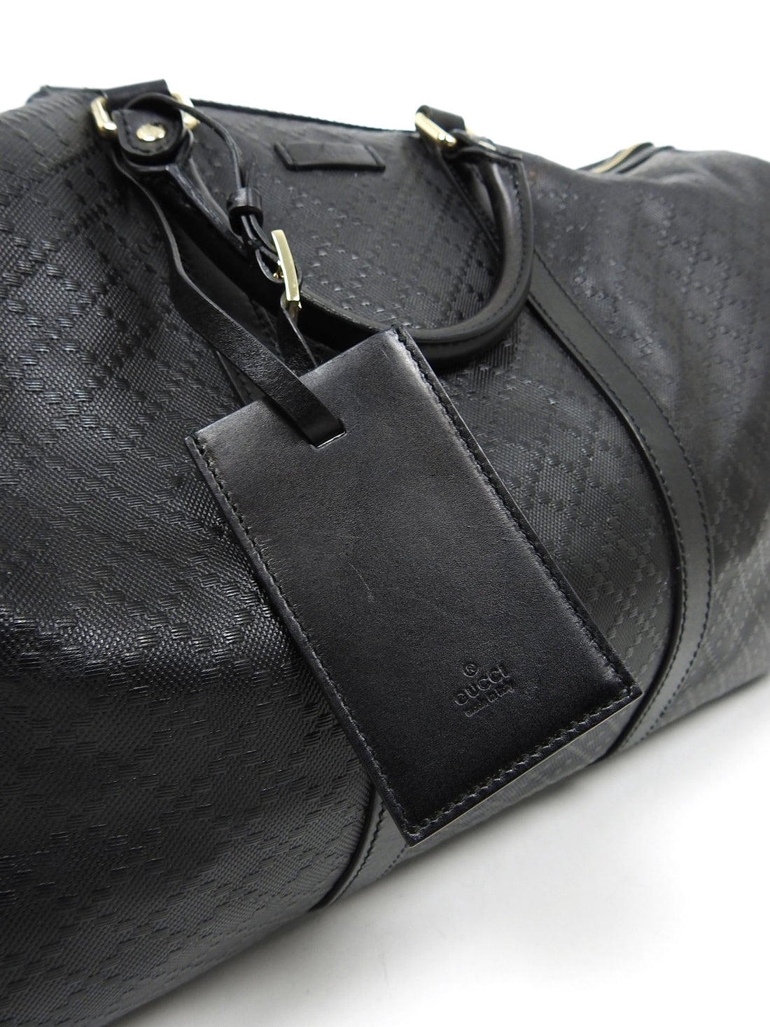 Gucci Black Diamante Large Duffle Travel Bag