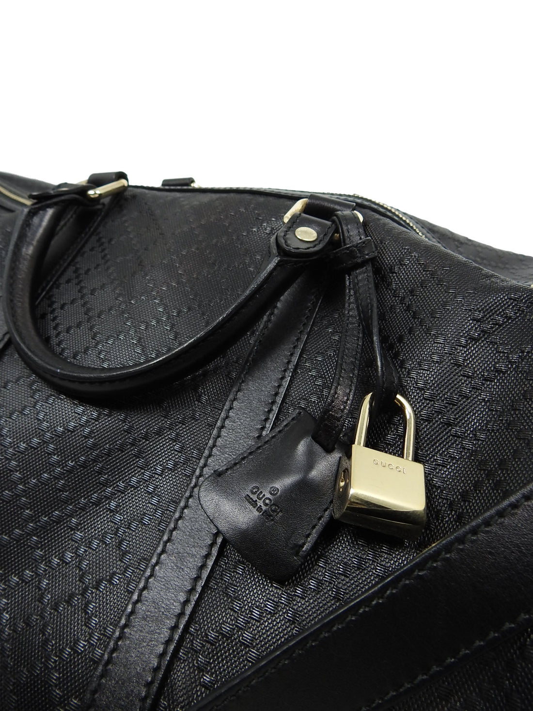 Gucci Black Diamante Large Duffle Travel Bag