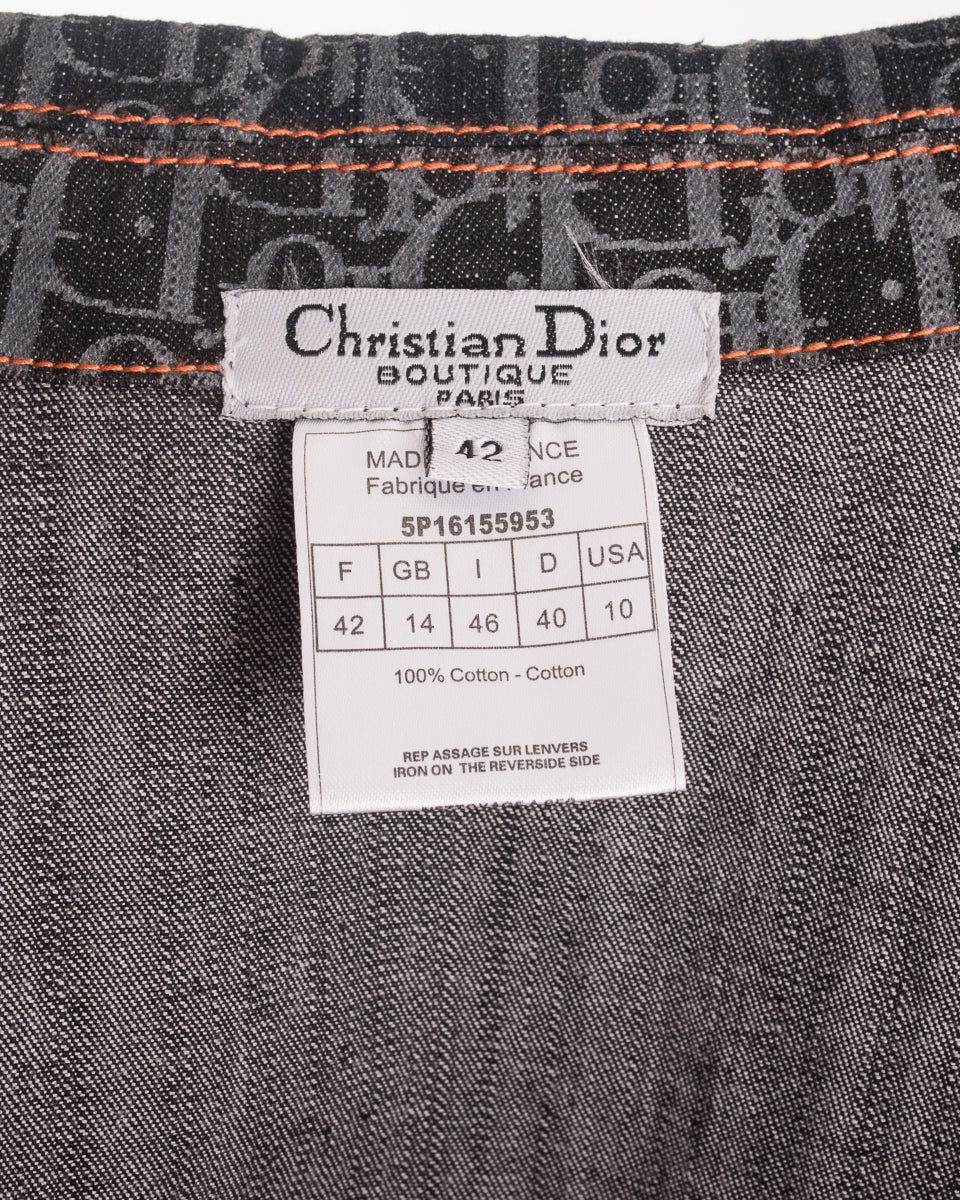 Christian Dior Vintage Galliano Monogram Denim Jean Jacket