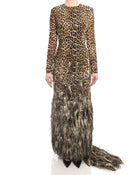 Giambattista Valli Haute Couture Fall 2011 Leopard and Feather Evening Gown 