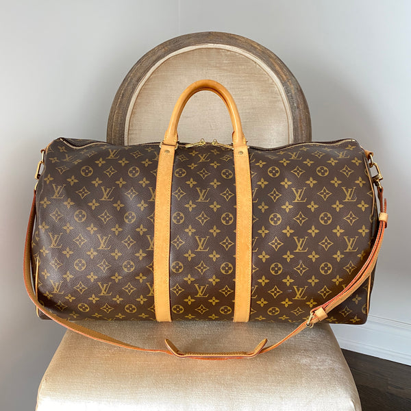 Louis Vuitton, Bags, Louis Vuitton Monogram Keepall Bandouliere 55 Travel  Duffle