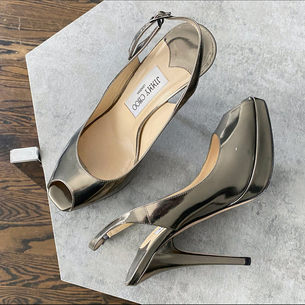 Jimmy choo open hot sale toe shoes