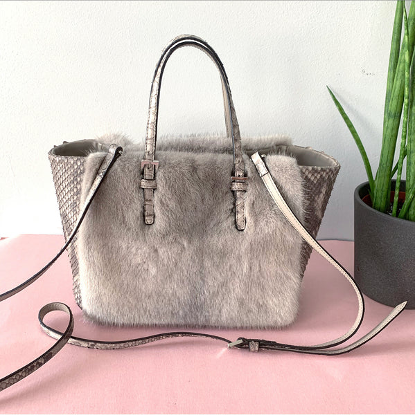 Biagini - Grey Genuine Leather Handmade Tote Bag Silvano biagini tote - Gem main image 3