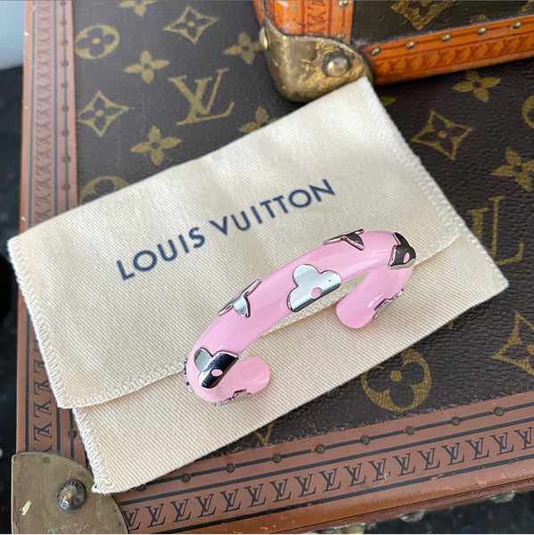 Louis Vuitton Daily Monogram Enamel Pink Cuff Bangle, Women's