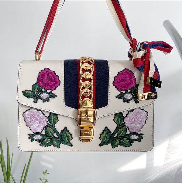 Gucci white 2025 embroidered bag price