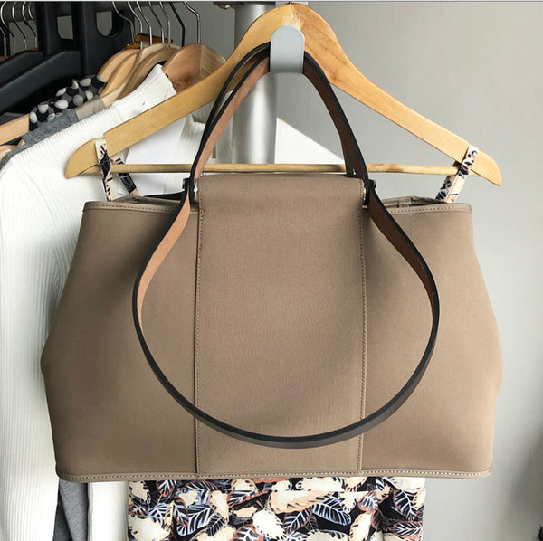 Lot - Hermes Bleu Tempete/Natural Canvas Cabag PM Tote