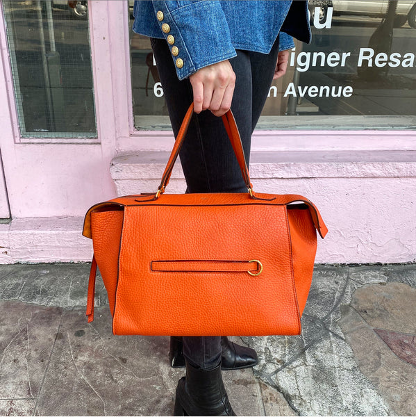 Ring leather handbag Celine Orange in Leather - 29700442