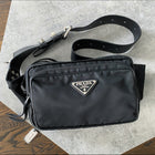 Prada Black Tessuto Nylon Stud Belt Bag