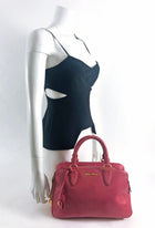 Miu Miu Pink Leather Small Zippered Handbag