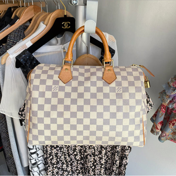 ❤️‍🩹SOLD❤️‍🩹 LOUIS VUITTON Speedy 30 Damier Azur Purse Doctor Style  Handbag (DU1019) - Reetzy