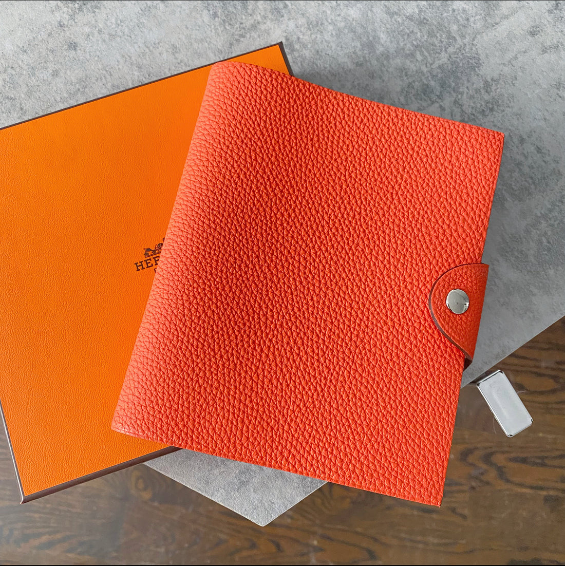 Hermes a Human Odyssey 2021 Orange Togo Ulysse PM Notebook