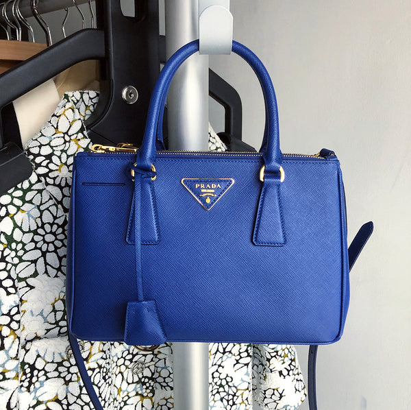 Mini Saffiano Promenade Bag, Cobalt Blue (Azzuro)