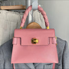 Miu Miu Pink Madras Click Top Handle Satchel Bag