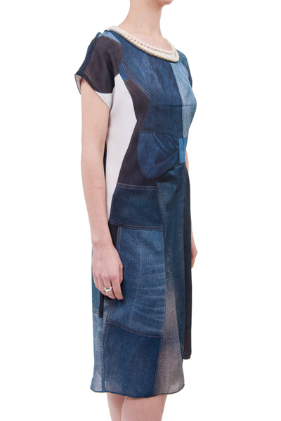 Junya Watanabe Jeans Comme des Garcons Blue Denim Patchwork Dress with – I MISS YOU VINTAGE