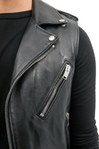 Saint Laurent Black Leather Motorcycle Zip Vest