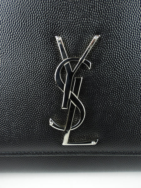 SAINT LAURENT Kate black star bag on a chain in silver – Loop Generation