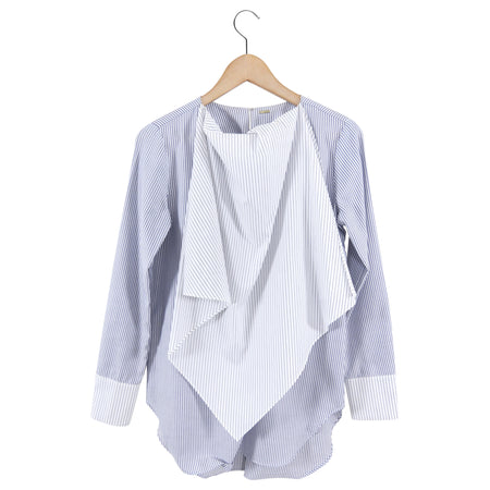 Adam Lippes Stripe Cotton Bib Detail Shirt - 4