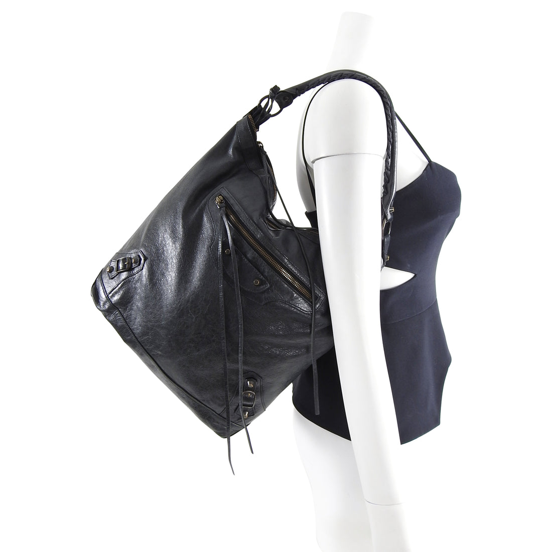 Balenciaga Chevre Charcoal Ink Grey Day Bag