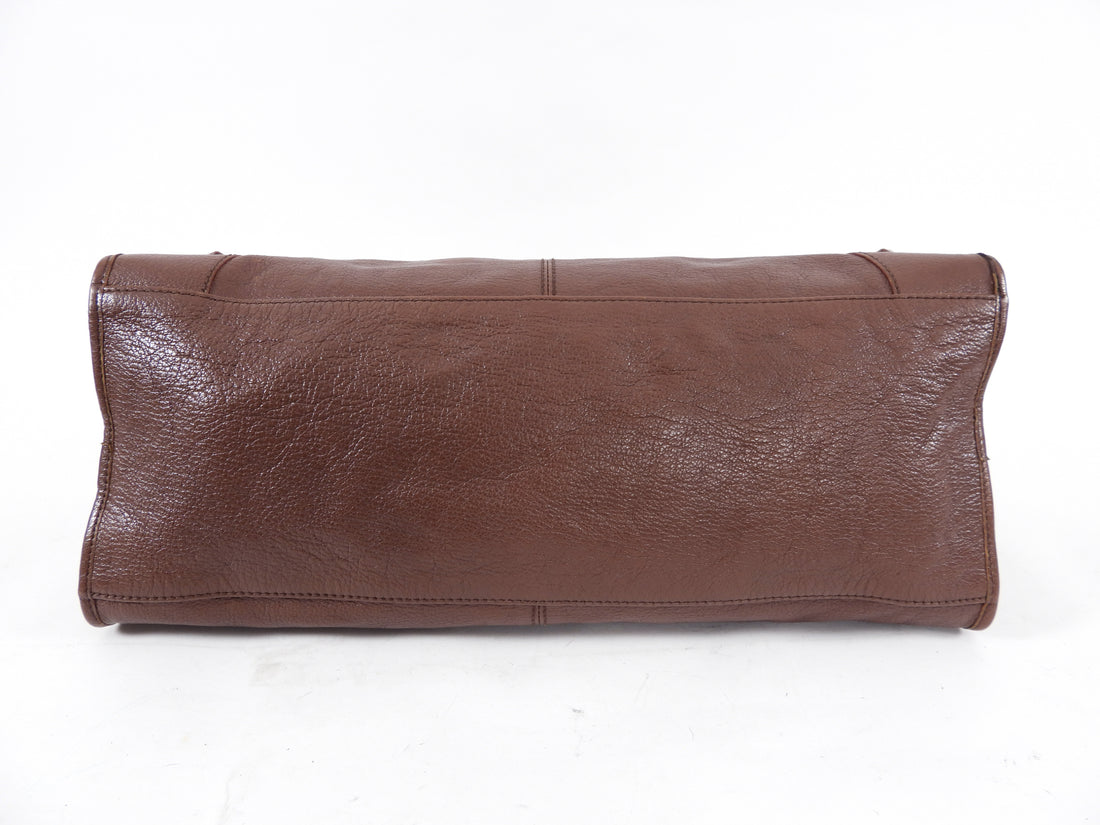 Balenciaga Chocolate Brown City Bag Silver Hardware