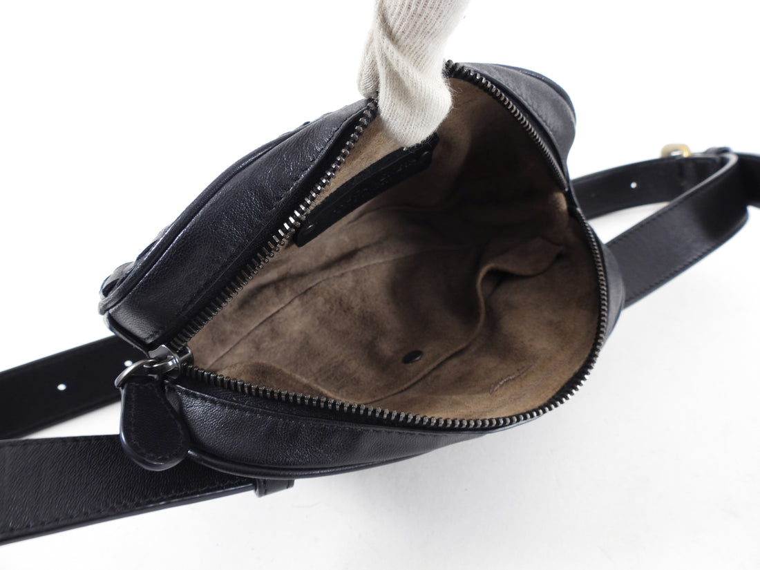 Bottega Veneta Intrecciato Leather Black Belt Bag