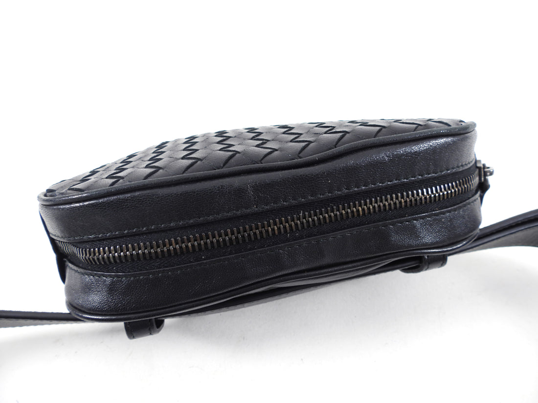 Bottega Veneta Intrecciato Leather Black Belt Bag