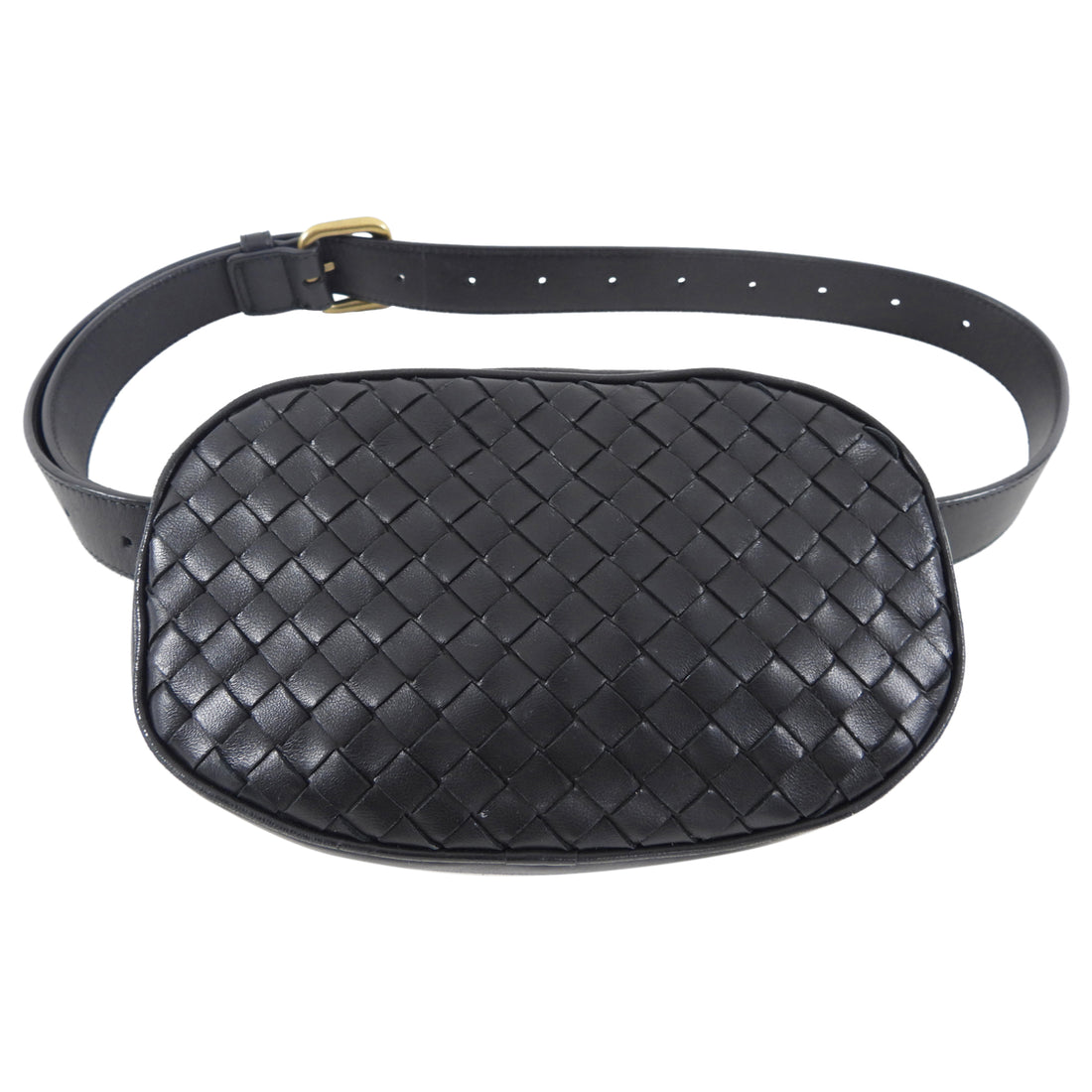 Bottega Veneta Intrecciato Leather Black Belt Bag