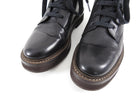 Brunello Cucinelli Black Leather Monili Bead Combat Ankle Boots - 37