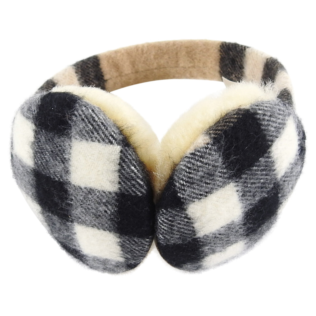 Burberry Nova Check Cashmere and Shearling Ear Muffs