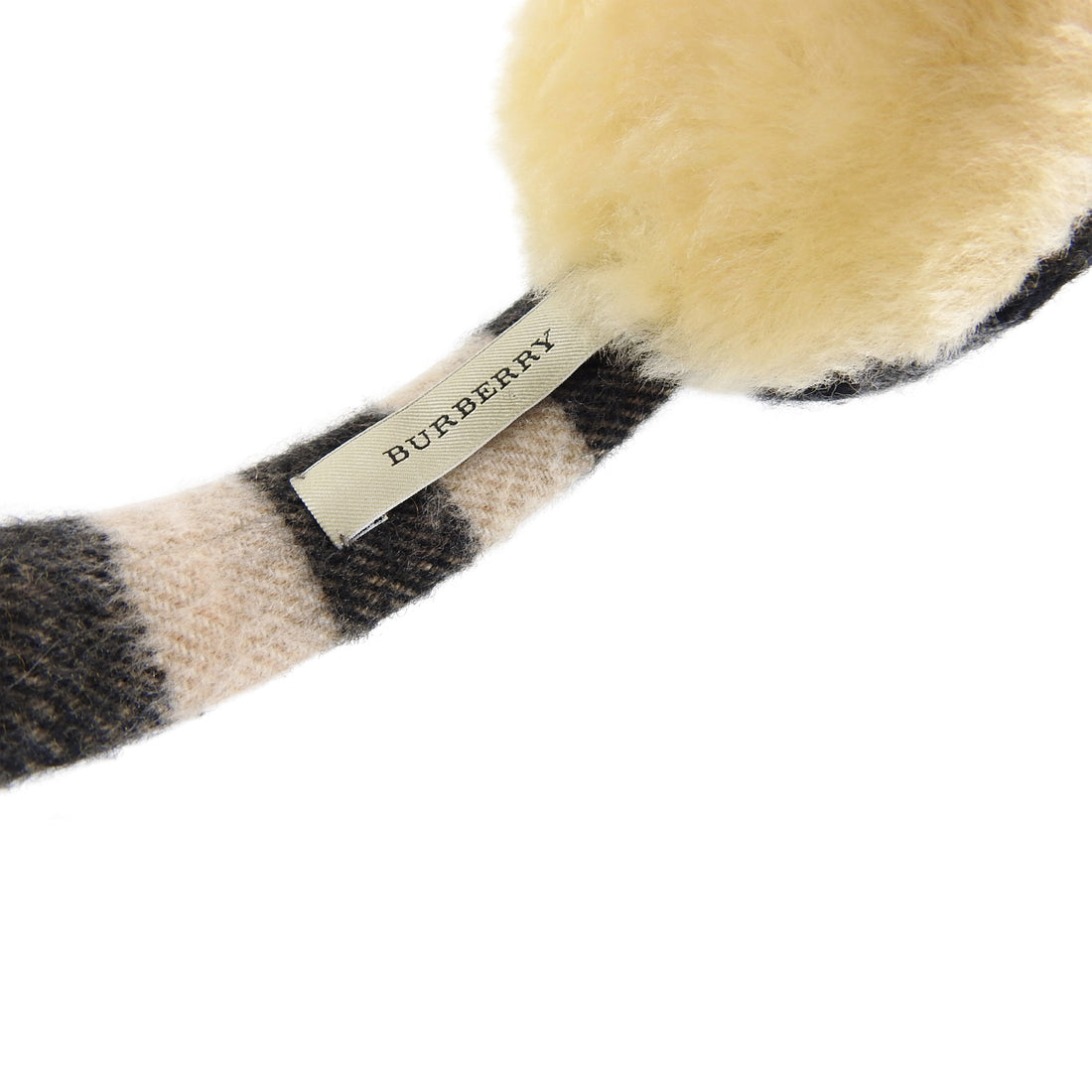 Burberry Nova Check Cashmere and Shearling Ear Muffs