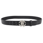 Roberto Cavalli Black Leather Logo Buckle Belt - 32-26”