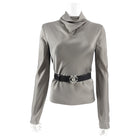 Roberto Cavalli Black Leather Logo Buckle Belt - 32-26”