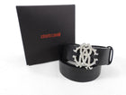 Roberto Cavalli Black Leather Logo Buckle Belt - 32-26”