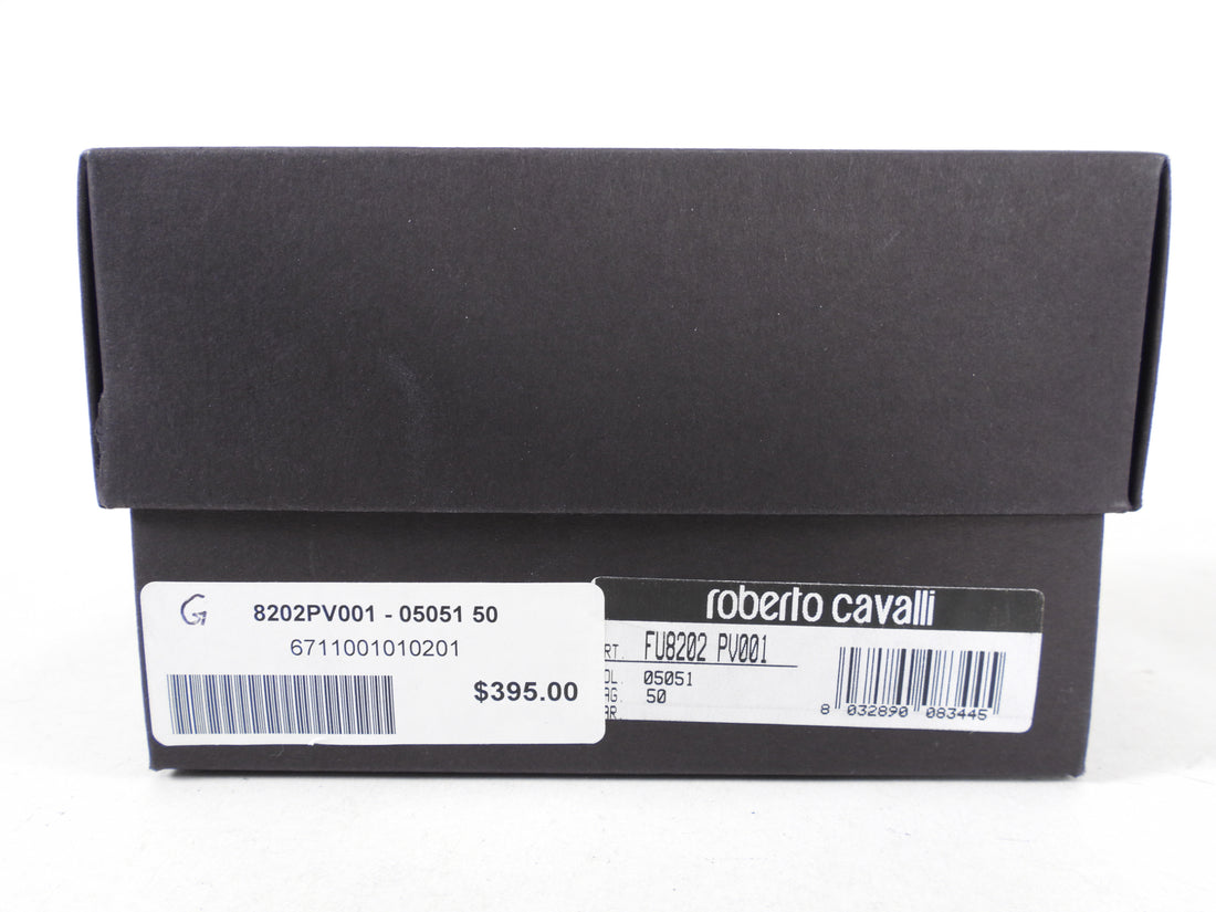 Roberto Cavalli Black Leather Logo Buckle Belt - 32-26”