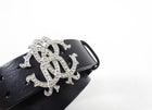 Roberto Cavalli Black Leather Logo Buckle Belt - 32-26”