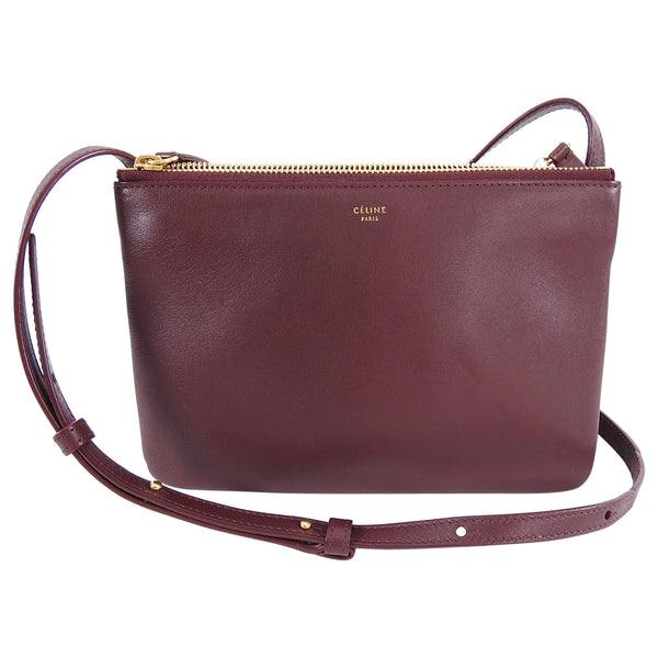 Trio leather crossbody bag Celine Brown in Leather - 34588857