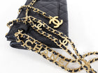 Chanel 22S Black Caviar Gold Logo Chain Belt Bag