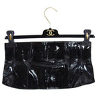 Chanel 2001 Fall Black Patent Leather Wide Waist Cincher Corset Belt