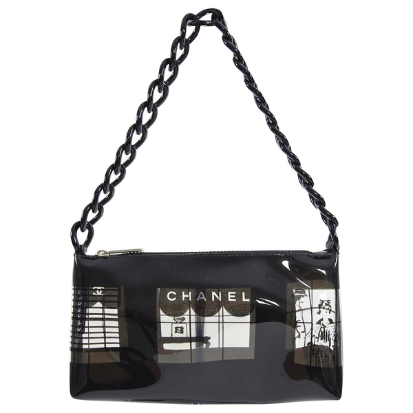 Chanel 2003-2004 Black Vinyl Window Tote Bag · INTO