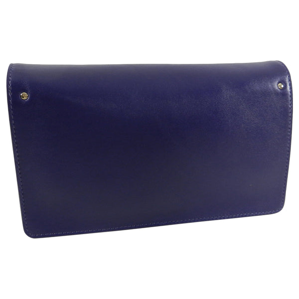 Navy blue sale leather clutch